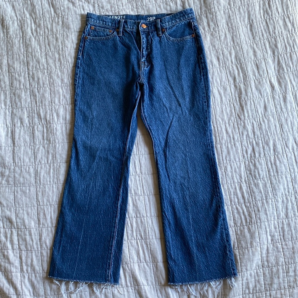 J crew full length Demi boot cut jeans - med wash, 29P, 100% cotton